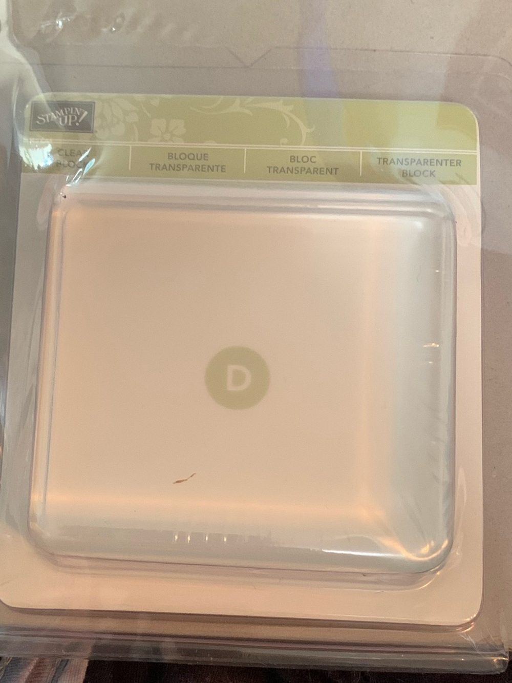 Stampin' Up! Clear Acrylic Stamping Block D